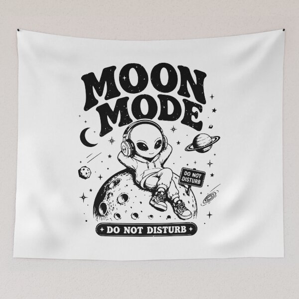 Item preview, Moon Mode Do Not Disturb Alien T-Shirt | Cute Spacecore Graphic Tee | Introvert Aesthetic Oversized Shirt designed and sold by 3dipple.