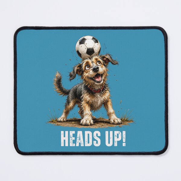 Item preview, Heads Up – Football Scruffy Dog Illustration designed and sold by PAPIRO SIGLO XXI.