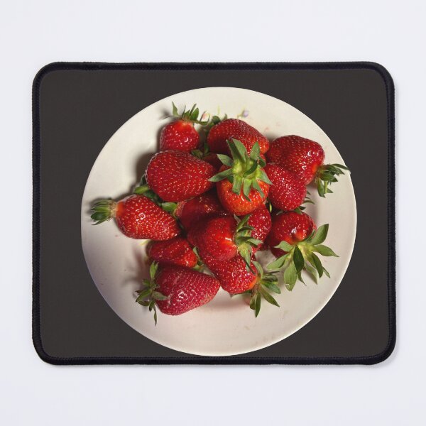 Item preview, Fresh Red Strawberries on White Plate Summer Botanical Art designed and sold by Utopian-Magic.