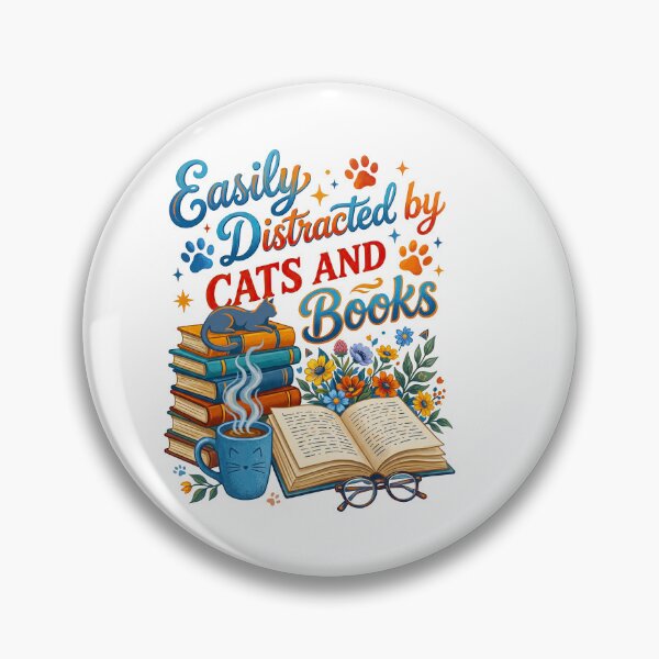 Item preview, Easily Distracted By Cats And Books designed and sold by TeeARTHY.