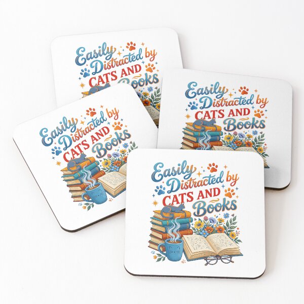 Item preview, Easily Distracted By Cats And Books designed and sold by TeeARTHY.