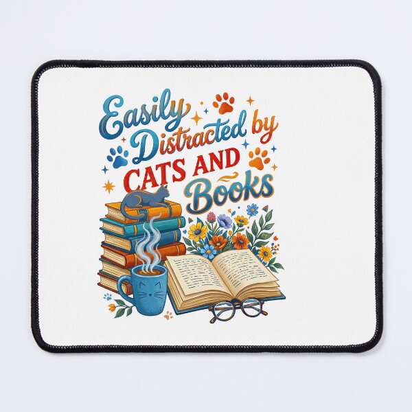 Item preview, Easily Distracted By Cats And Books designed and sold by TeeARTHY.