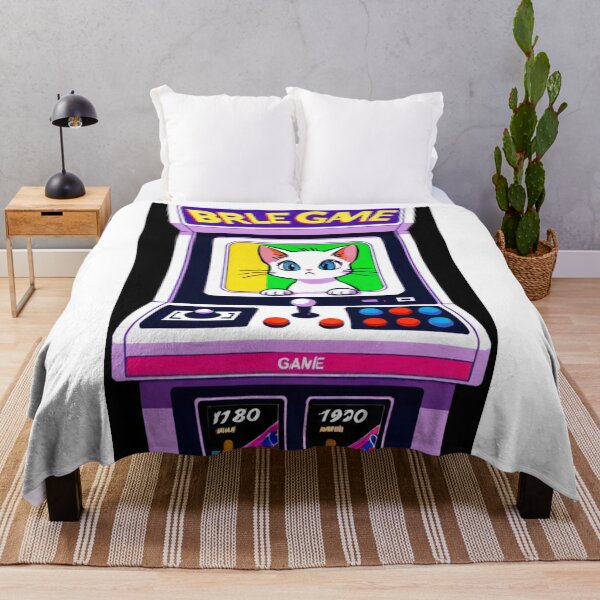 Item preview, Retro Gaming - Cat Arcade Cabinet White Lavender designed and sold by DoodyPets.