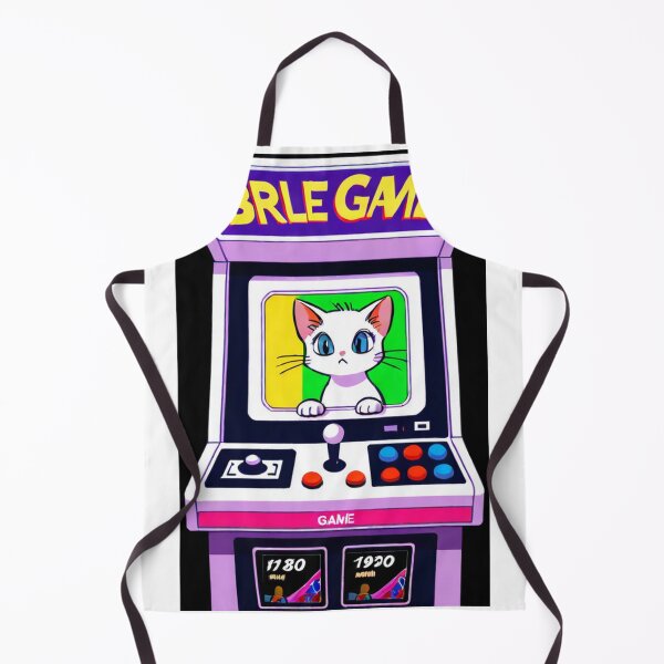 Item preview, Retro Gaming - Cat Arcade Cabinet White Lavender designed and sold by DoodyPets.