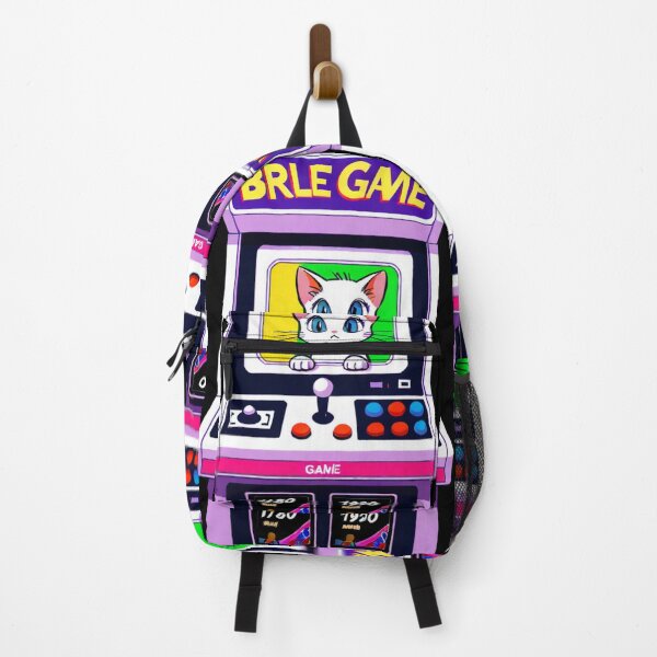 Item preview, Retro Gaming - Cat Arcade Cabinet White Lavender designed and sold by DoodyPets.