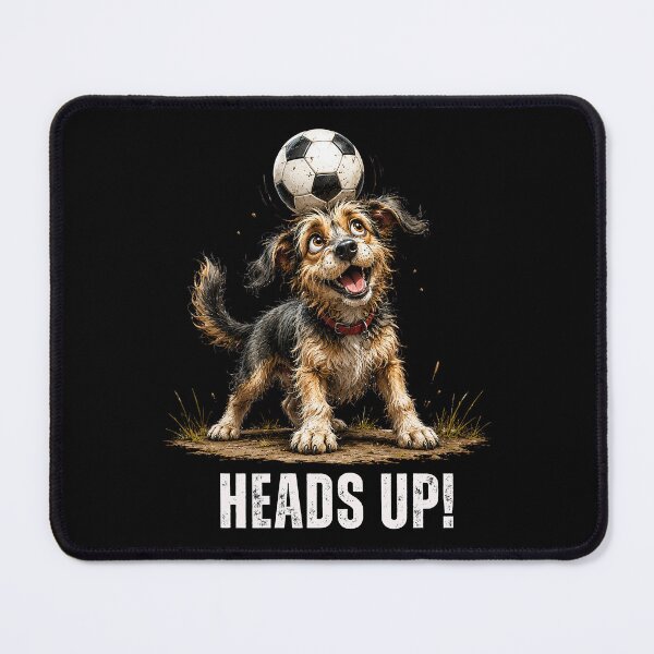 Item preview, Heads Up – Football Scruffy Dog Illustration designed and sold by PAPIRO SIGLO XXI.