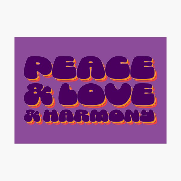 Item preview, Peace & Love & Harmony - Aubergine designed and sold by sillyjess.