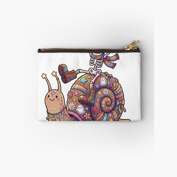 Item preview, Skeleton Riding Decorated Snail With Rainbow Scarf And Beanie designed and sold by MisteryDesigner.