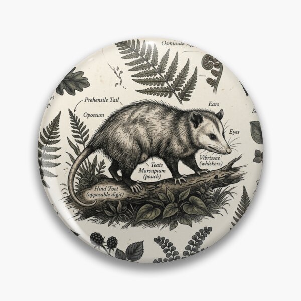 Item preview, Botanical Trash Animal - Vintage Opossum Anatomy designed and sold by Retro Mood Co.