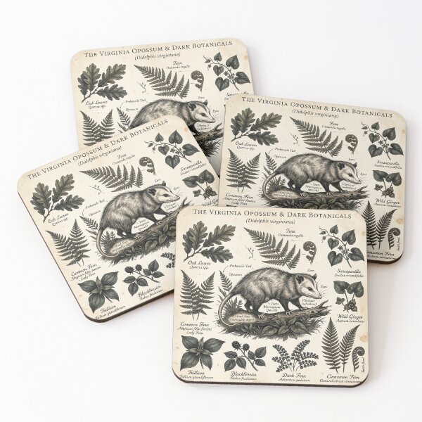 Item preview, Botanical Trash Animal - Vintage Opossum Anatomy designed and sold by Retro Mood Co.