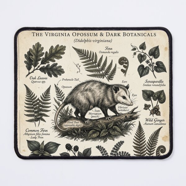 Item preview, Botanical Trash Animal - Vintage Opossum Anatomy designed and sold by Retro Mood Co.