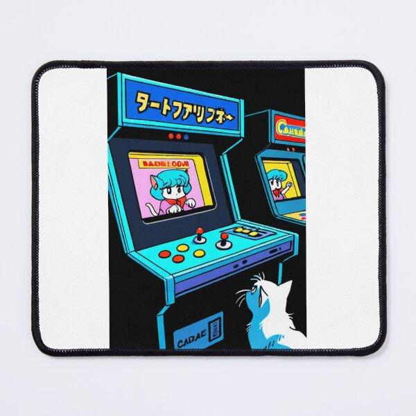 Item preview, Retro Gaming - Cat Girl Japanese Arcade Cyan designed and sold by DoodyPets.