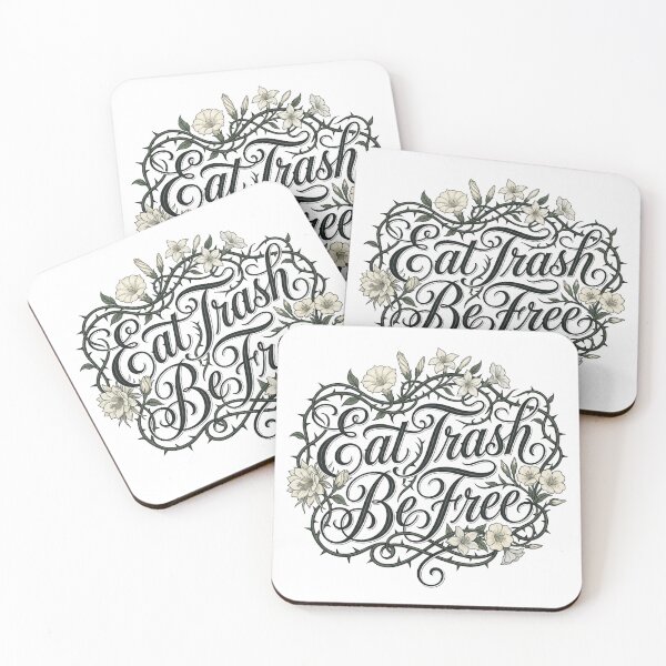 Item preview, Eat Trash Be Free - Floral Dark Academia Quote designed and sold by Retro Mood Co.