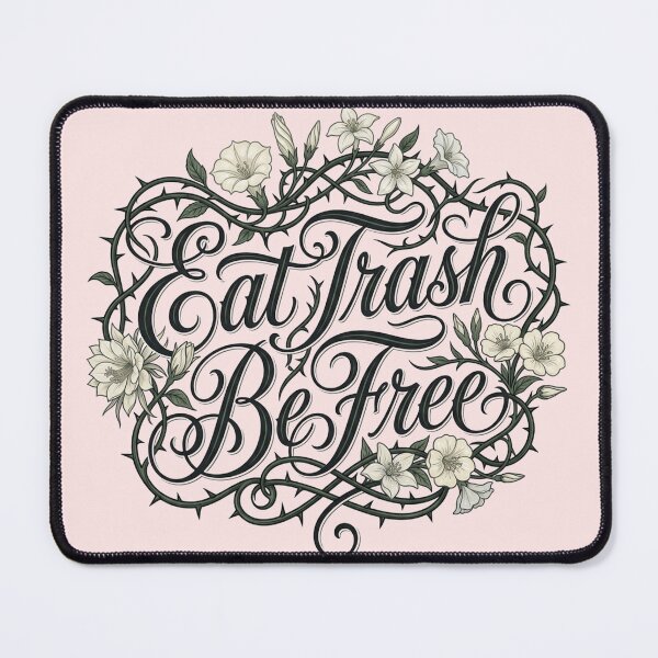Item preview, Eat Trash Be Free - Floral Dark Academia Quote designed and sold by Retro Mood Co.