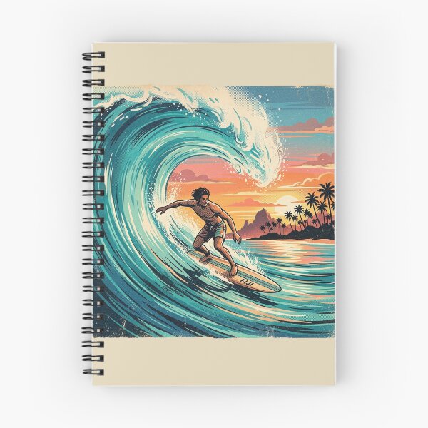 Item preview, Vintage Surf Fiji Tropical Wave Retro Poster designed and sold by DuckOddity.