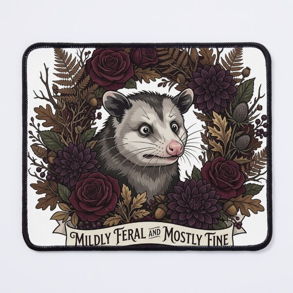 Item preview, Mildly Feral And Mostly Fine - Possum Flower Wreath designed and sold by Retro Mood Co.