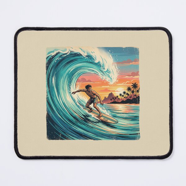 Item preview, Vintage Surf Fiji Tropical Wave Retro Poster designed and sold by DuckOddity.