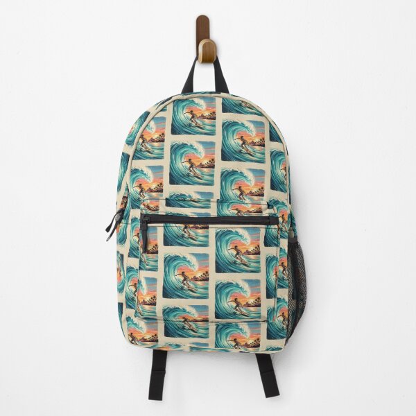 Item preview, Vintage Surf Fiji Tropical Wave Retro Poster designed and sold by DuckOddity.
