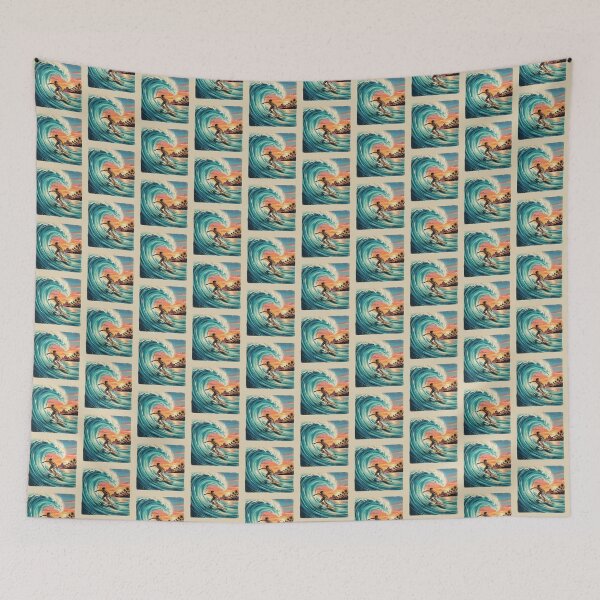 Item preview, Vintage Surf Fiji Tropical Wave Retro Poster designed and sold by DuckOddity.