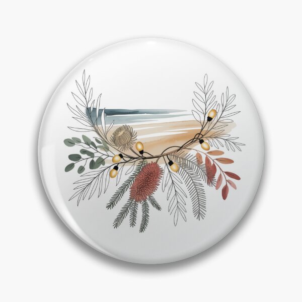 Item preview, Nature Inspired Festive Botanical Arrangement With Lights Watercolor Rustic Illustration designed and sold by chattsuede.