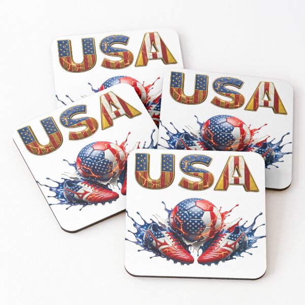 Item preview, USA Soccer Ball & Cleats – American Football Fan Design designed and sold by ArtSpark Studio.