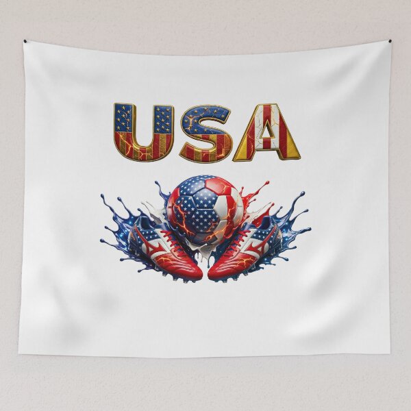 Item preview, USA Soccer Ball & Cleats – American Football Fan Design designed and sold by ArtSpark Studio.