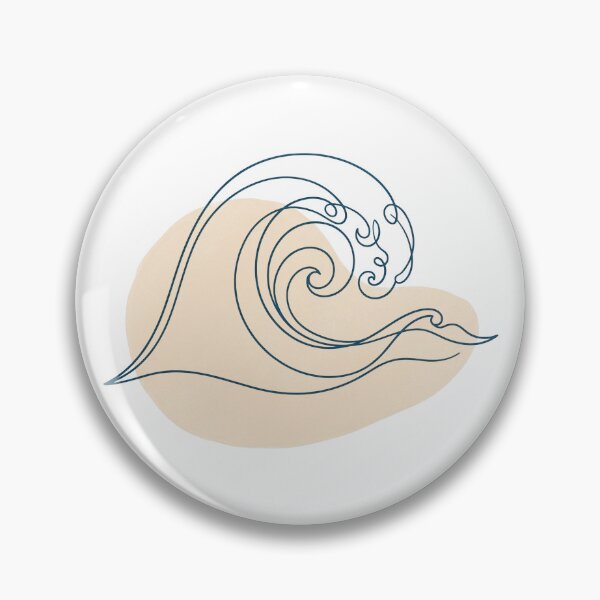 Item preview, Minimalist Fiji Wave Line Art Abstract Surf designed and sold by DuckOddity.