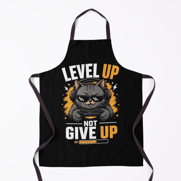 Item preview, Level Up, Not Give Up – Funny Gamer Cat Design designed and sold by MarketWolf.
