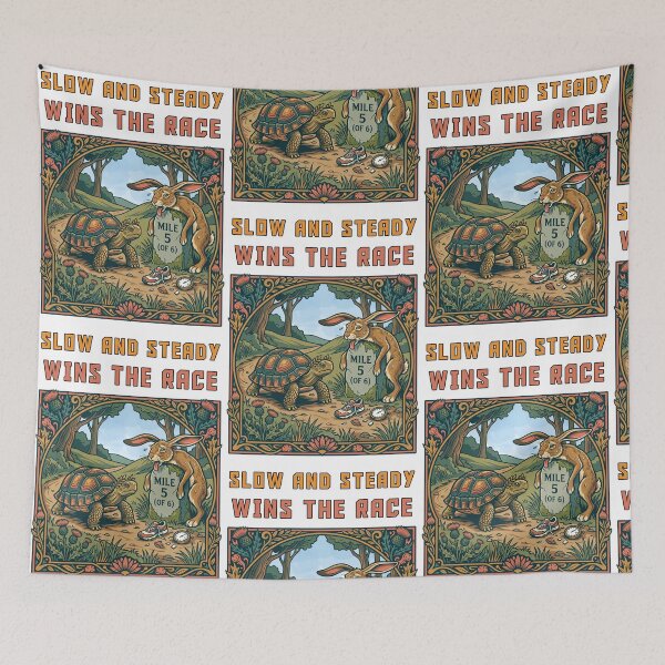 Item preview, Slow And Steady Wins The Race Hare and tortoise designed and sold by TeeARTHY.