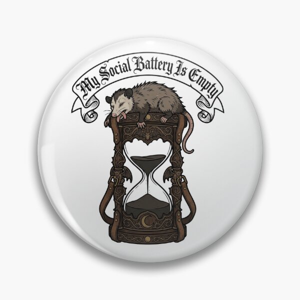 Item preview, My Social Battery Is Empty - Goth Academia Possum designed and sold by Retro Mood Co.