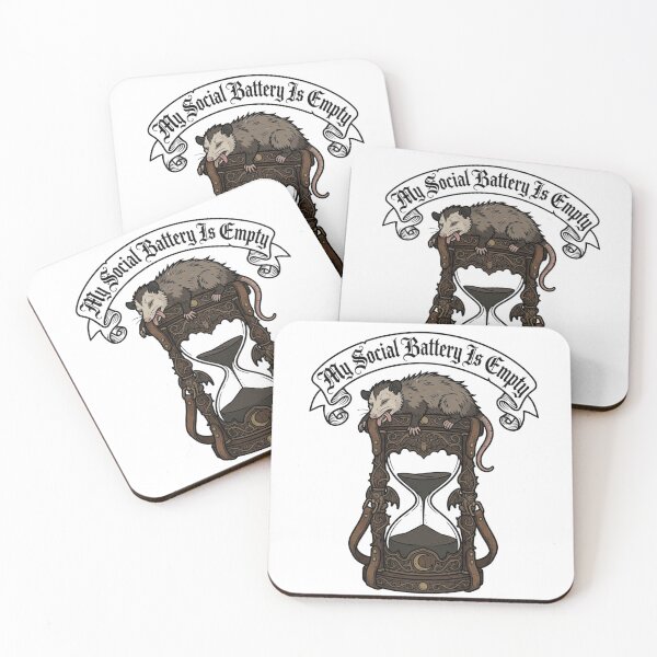 Item preview, My Social Battery Is Empty - Goth Academia Possum designed and sold by Retro Mood Co.