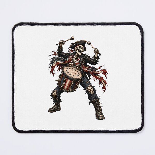 Item preview, Patriotic Skeleton Drummer Revolutionary War Metal designed and sold by chattsuede.