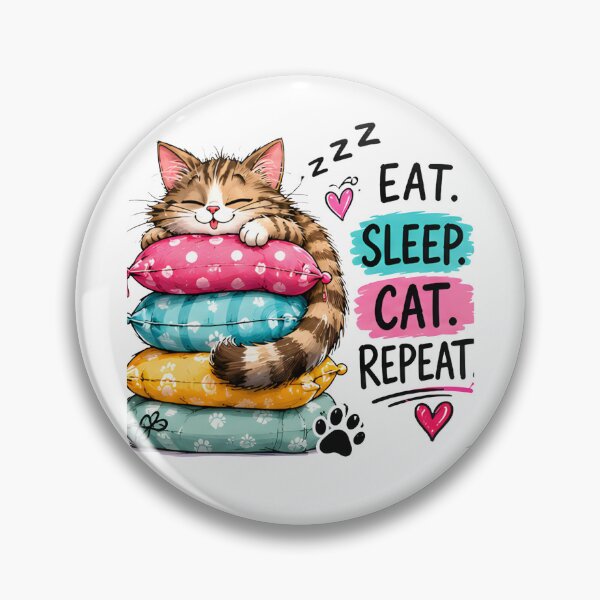 Item preview, Eat Sleep Cat Repeat - Cute Sleeping Kitten Design designed and sold by vansaidshop ⭐⭐⭐⭐⭐.