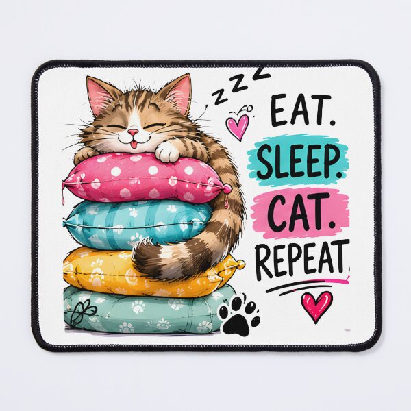 Item preview, Eat Sleep Cat Repeat - Cute Sleeping Kitten Design designed and sold by vansaidshop ⭐⭐⭐⭐⭐.