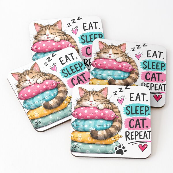 Item preview, Eat Sleep Cat Repeat - Cute Sleeping Kitten Design designed and sold by vansaidshop ⭐⭐⭐⭐⭐.