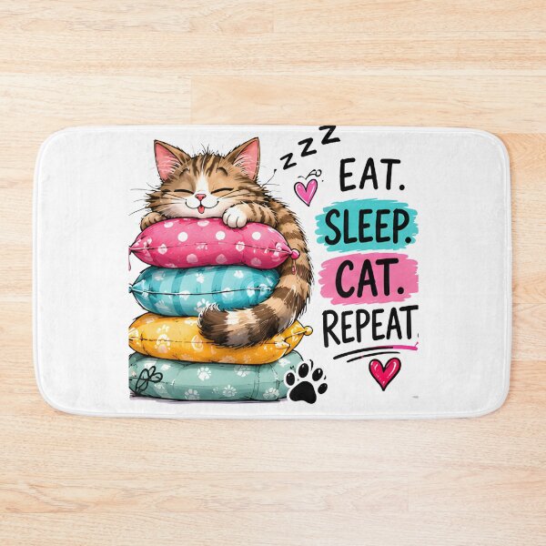 Item preview, Eat Sleep Cat Repeat - Cute Sleeping Kitten Design designed and sold by vansaidshop ⭐⭐⭐⭐⭐.