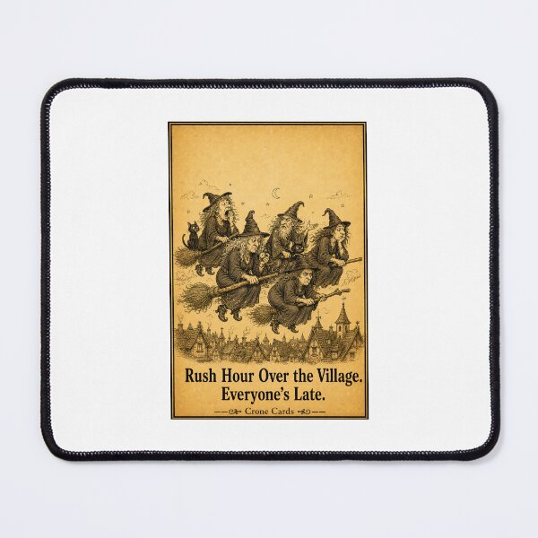 Item preview, Crone Cards - Rush Hour Over the Village. Everyone's Late. designed and sold by Kay Mhor Studio.