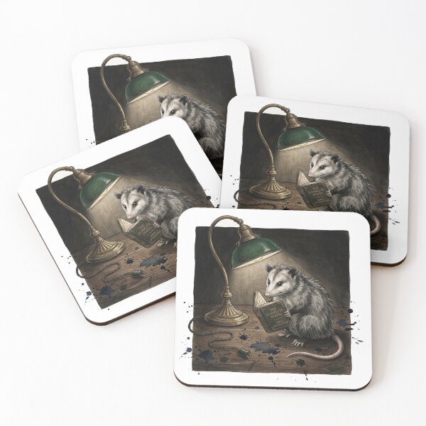 Item preview, Night Scholar - Dark Academia Opossum Reading designed and sold by Retro Mood Co.