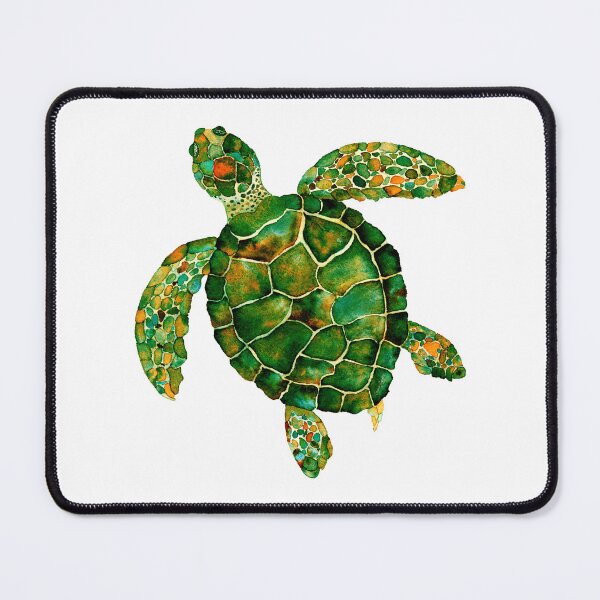 Item preview, Green and Orange Cayman Island Turtle Watercolor Design designed and sold by AlinaArt&Design.