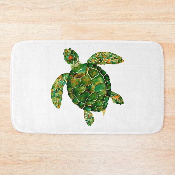 Item preview, Green and Orange Cayman Island Turtle Watercolor Design designed and sold by AlinaArt&Design.