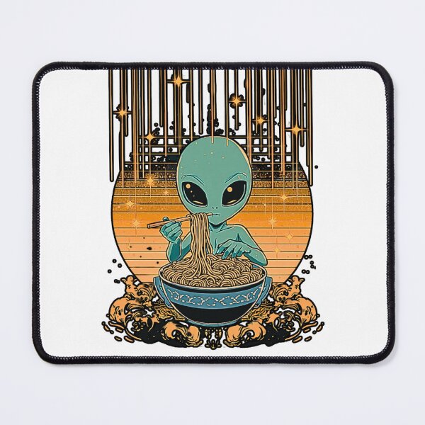 Item preview, Cosmic Noodle Dreams – Tiny Alien Synthwave T-Shirt designed and sold by MerchWSzpilkach.