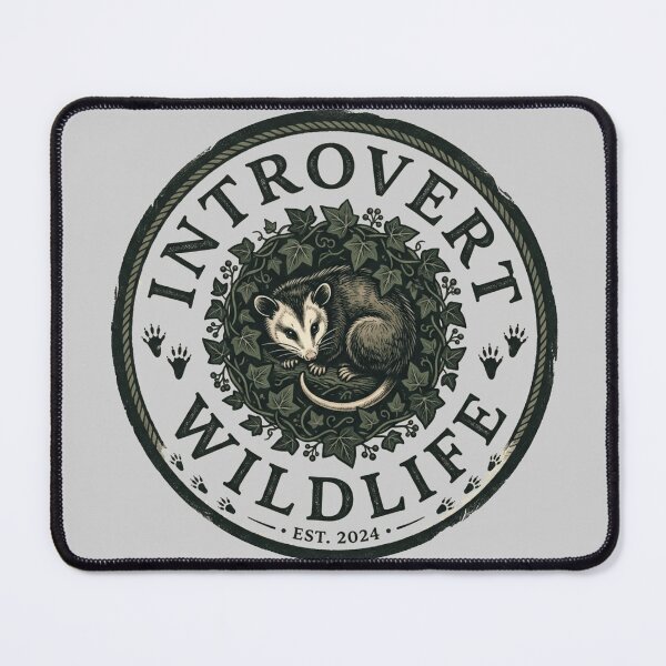 Item preview, Introvert Wildlife - Feral Possum Typography designed and sold by Retro Mood Co.