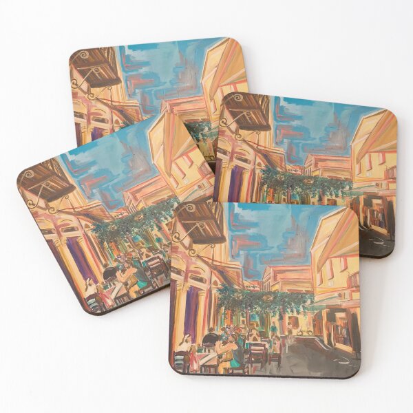 Item preview, Greece Old Town Cafe | Sun-Drenched Mediterranean Street Painting designed and sold by Andriana123.