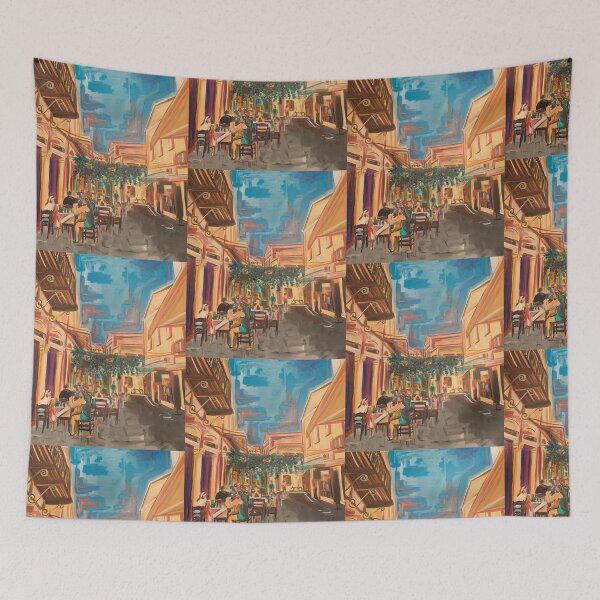 Item preview, Greece Old Town Cafe | Sun-Drenched Mediterranean Street Painting designed and sold by Andriana123.
