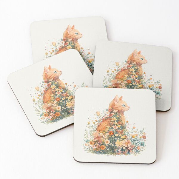 Item preview, Flower Orange Cat Illustration designed and sold by FloreDreamStudio.