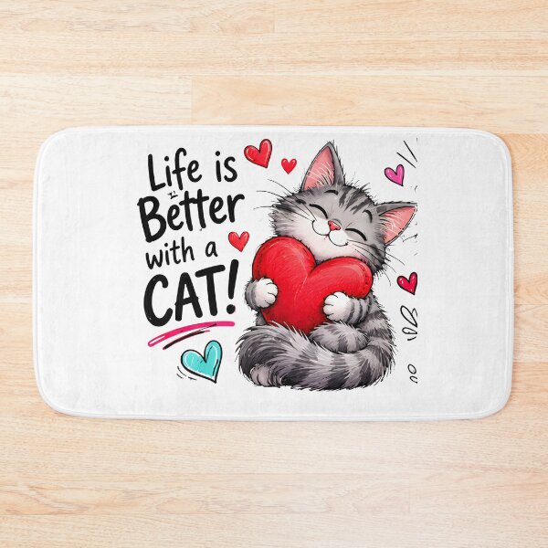 Item preview, Life Is Better With a Cat - Cute Cat Lover Heart Design designed and sold by vansaidshop ⭐⭐⭐⭐⭐.