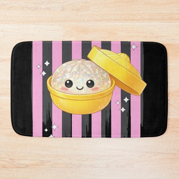 Item preview, White Glitter Squishy Dumpling – Kawaii Bamboo Steamer Design designed and sold by EmeraldeaArt.