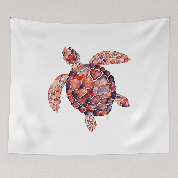 Item preview, Red Cayman Island Turtle Watercolor Design designed and sold by AlinaArt&Design.