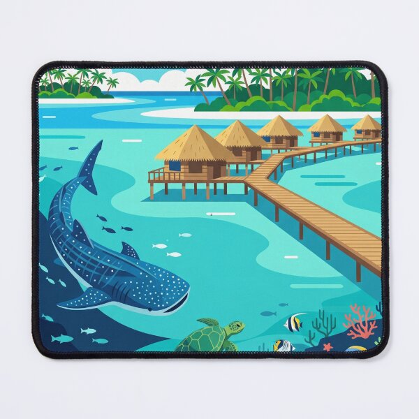 Item preview, Maldives Travel Poster - Tropical Island Art Print designed and sold by cocakoki.