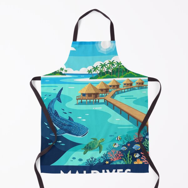 Item preview, Maldives Travel Poster - Tropical Island Art Print designed and sold by cocakoki.